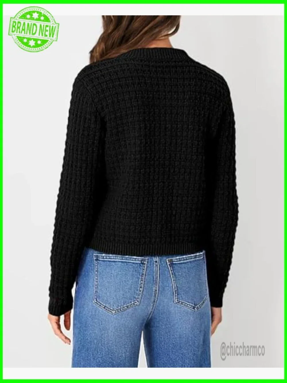 Women's Long Sleeve Knit Cardigan Open Front Button Down Coat